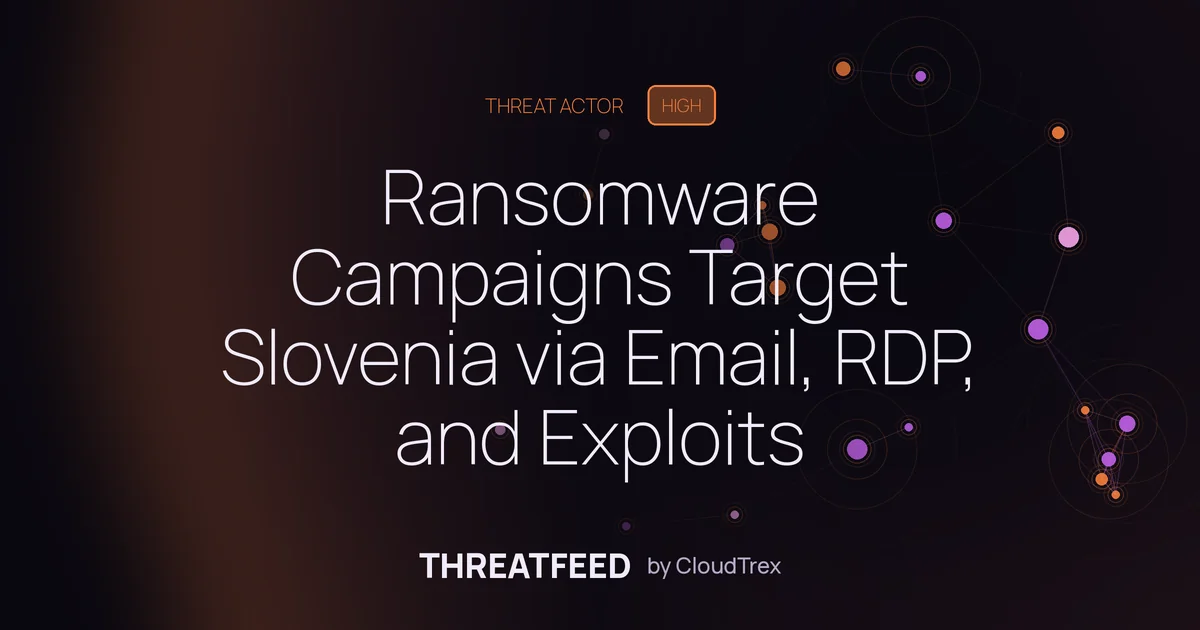 Ransomware Campaigns Target Slovenia via Email, RDP, and Exploits