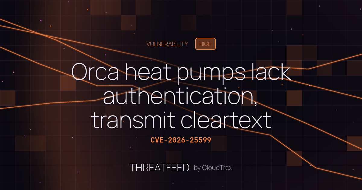 Orca heat pumps lack authentication, transmit cleartext data to servers