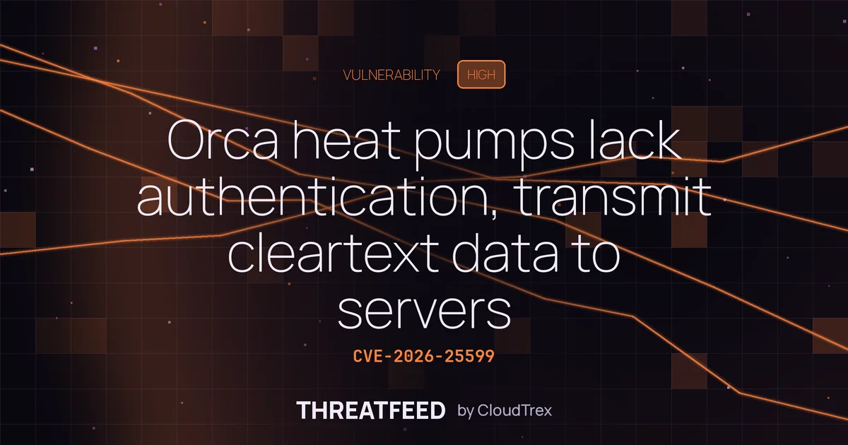 Orca heat pumps lack authentication, transmit cleartext data to servers