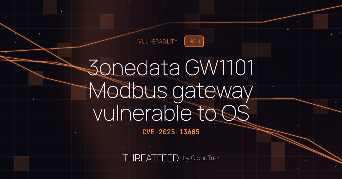3onedata GW1101 Modbus gateway vulnerable to OS command injection