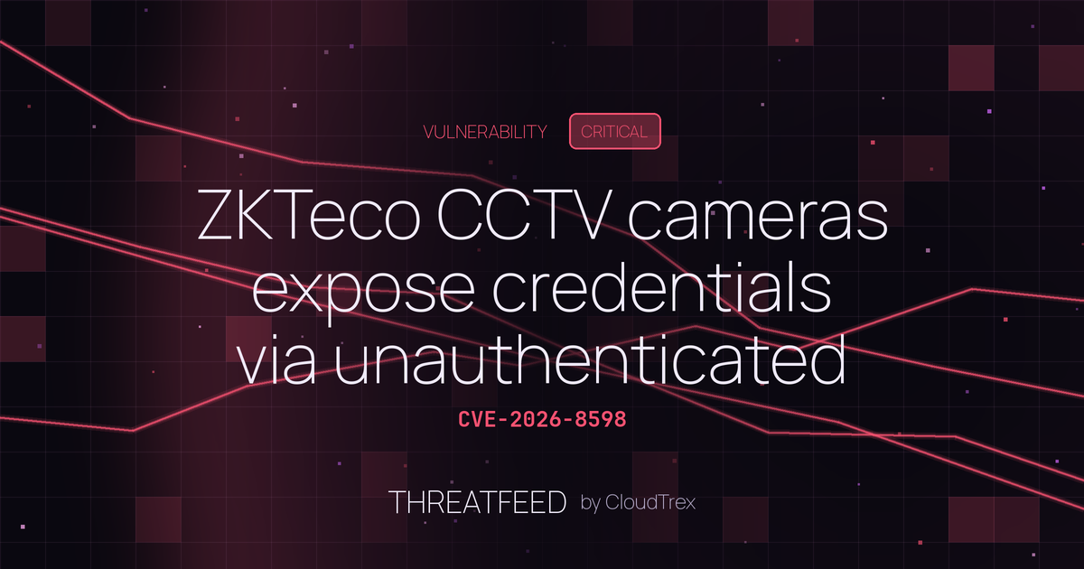ZKTeco CCTV cameras expose credentials via unauthenticated config port