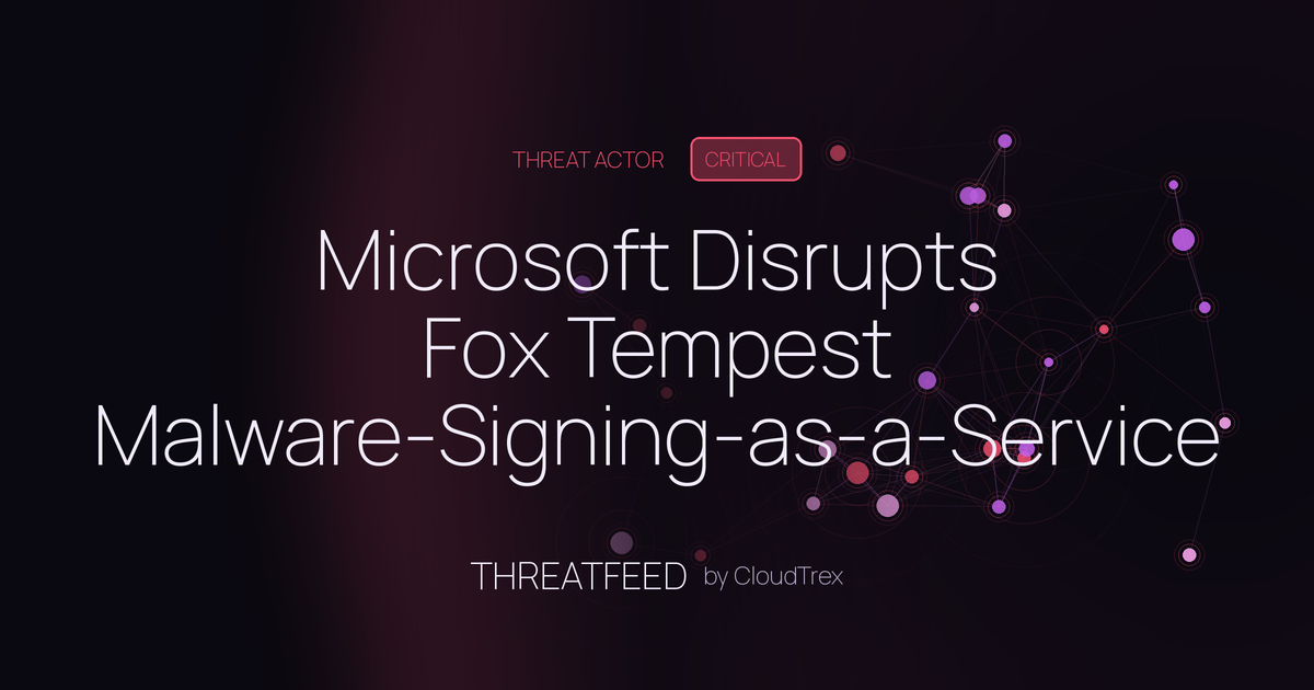 Microsoft Disrupts Fox Tempest Malware-Signing-as-a-Service Operation