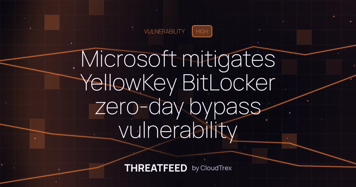 Microsoft mitigates YellowKey BitLocker zero-day bypass vulnerability