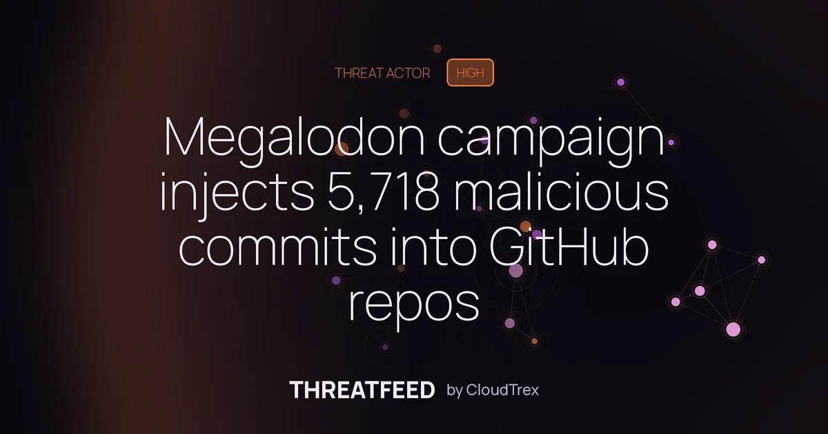 Megalodon campaign injects 5,718 malicious commits into GitHub repos