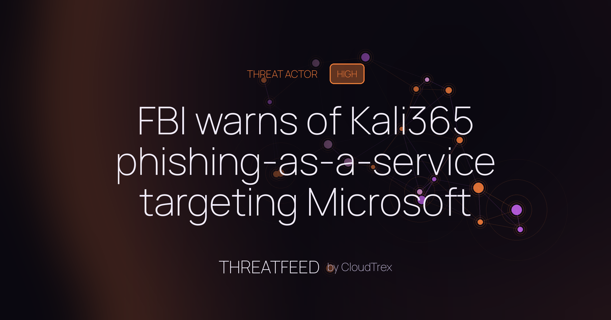 FBI warns of Kali365 phishing-as-a-service targeting Microsoft 365