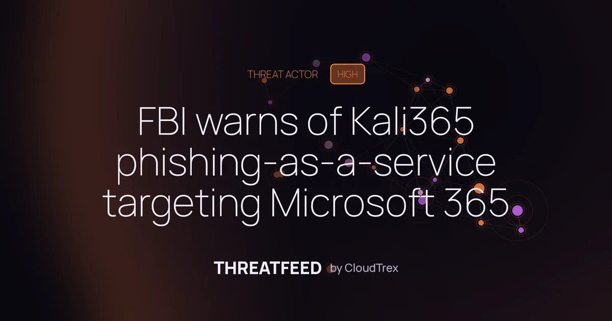 FBI warns of Kali365 phishing-as-a-service targeting Microsoft 365
