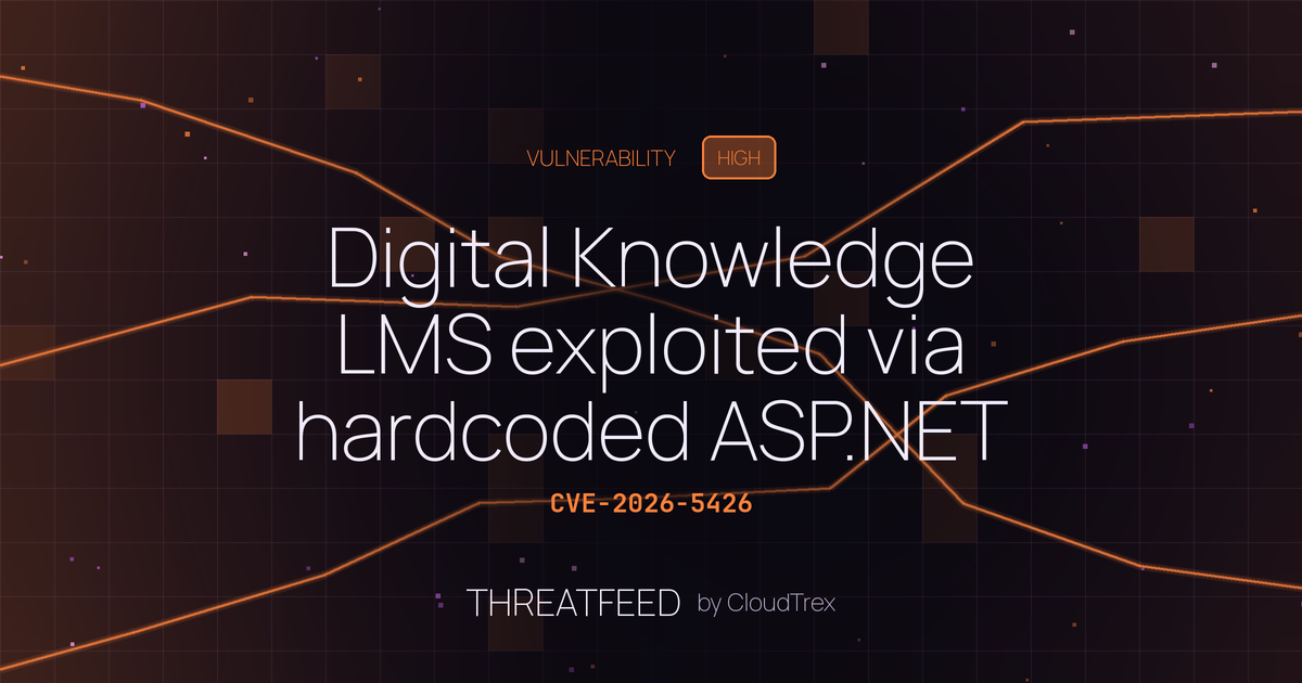 Digital Knowledge LMS exploited via hardcoded ASP.NET keys (CVE-2026-5426)