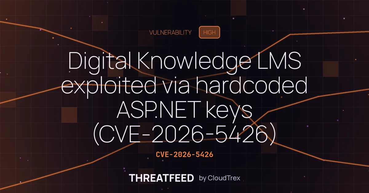 Digital Knowledge LMS exploited via hardcoded ASP.NET keys (CVE-2026-5426)
