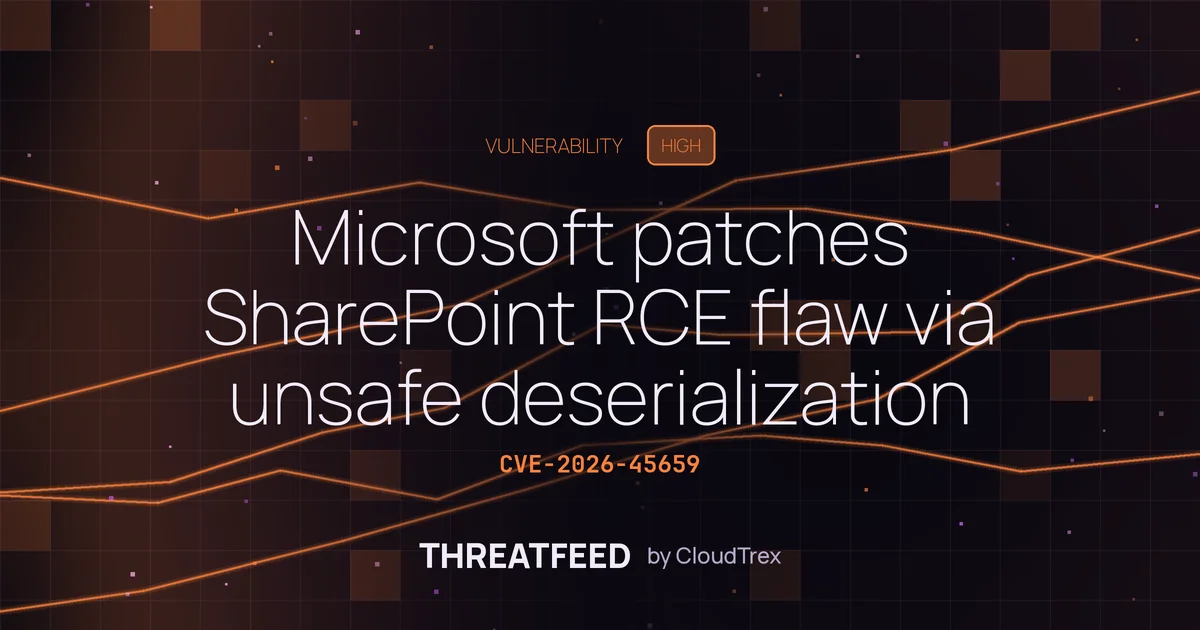 Microsoft patches SharePoint RCE flaw via unsafe deserialization