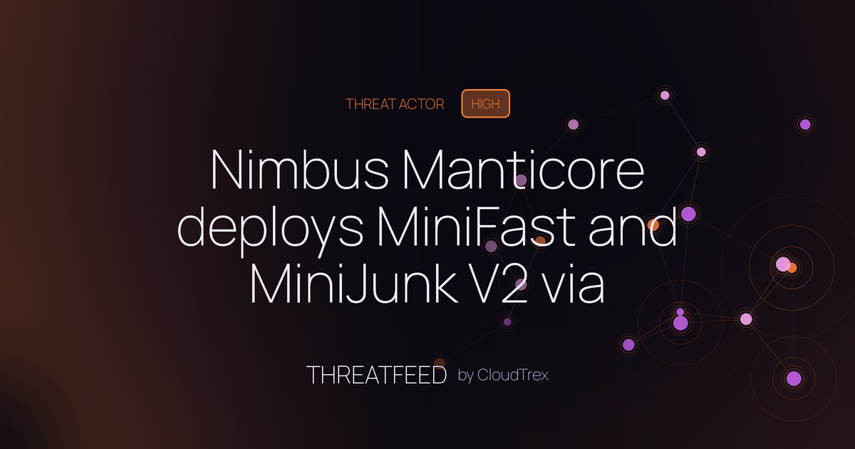Nimbus Manticore deploys MiniFast and MiniJunk V2 via phishing and SEO poisoning