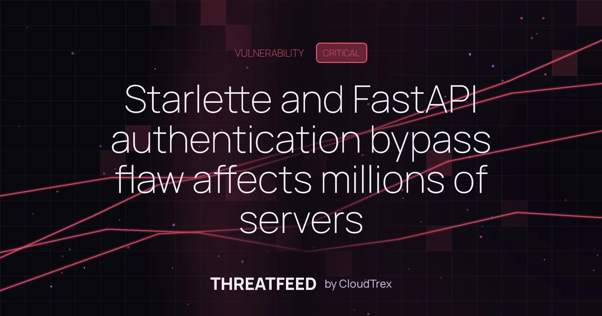Starlette and FastAPI authentication bypass flaw affects millions of servers