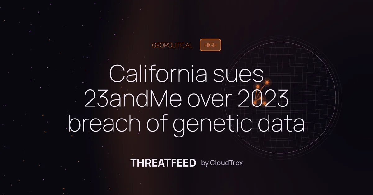 California sues 23andMe over 2023 breach of genetic data
