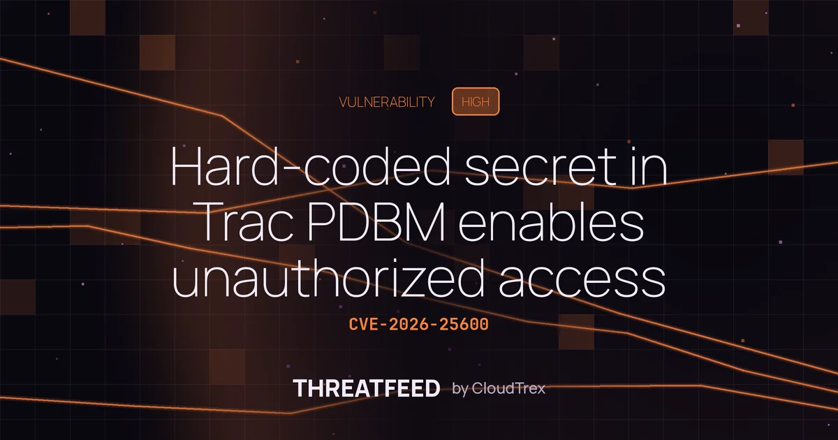 Hard-coded secret in Trac PDBM enables unauthorized access