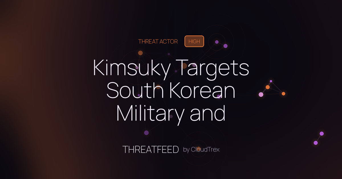 Kimsuky Targets South Korean Military and Corporate Sectors