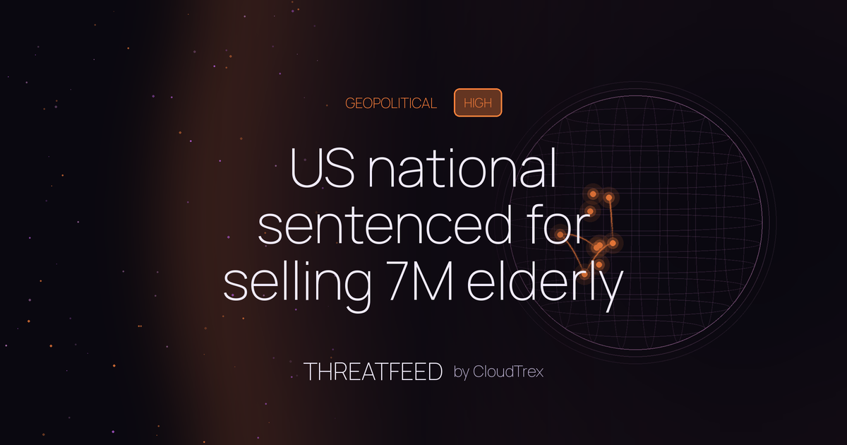 US national sentenced for selling 7M elderly records to Jamaican fraudsters