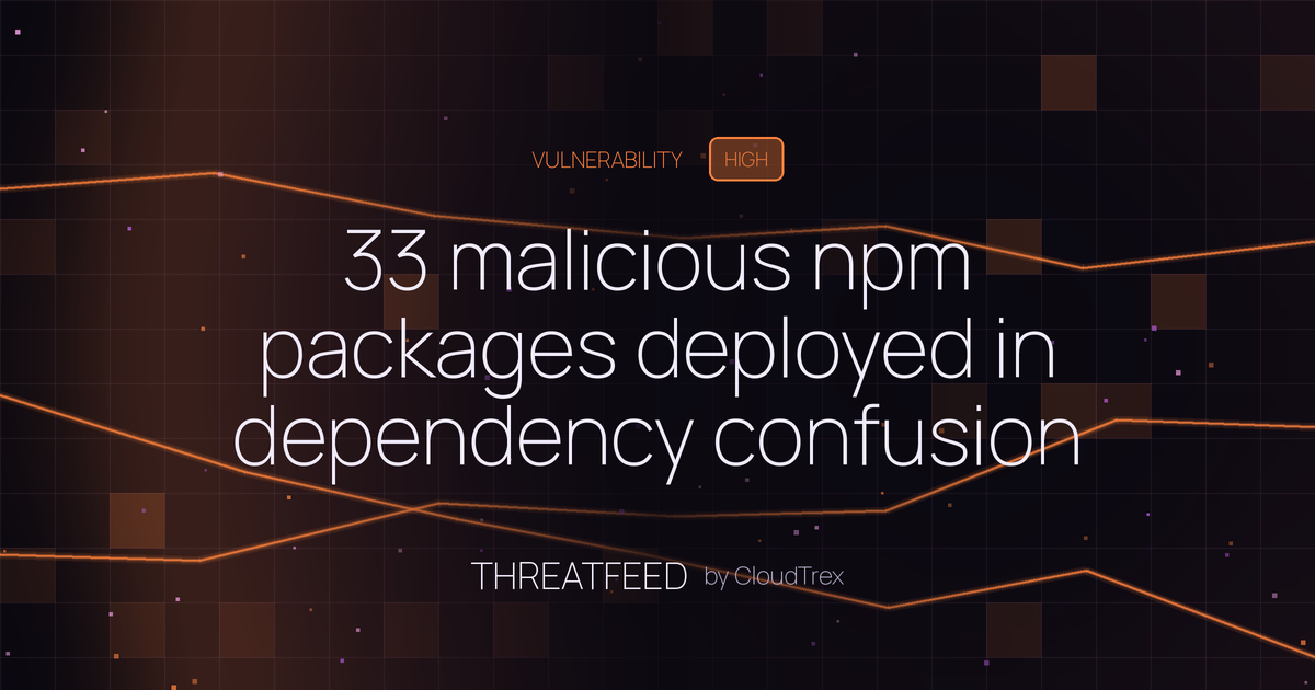 33 malicious npm packages deployed in dependency confusion recon campaign