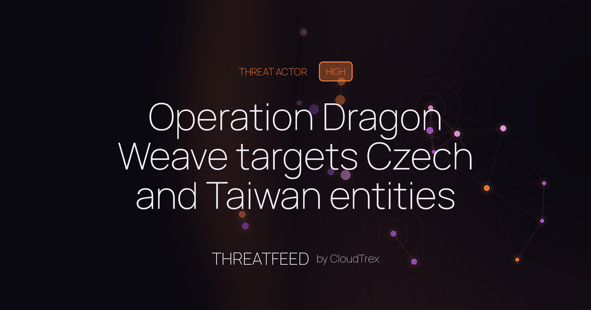 Operation Dragon Weave targets Czech and Taiwan entities with AdaptixC2