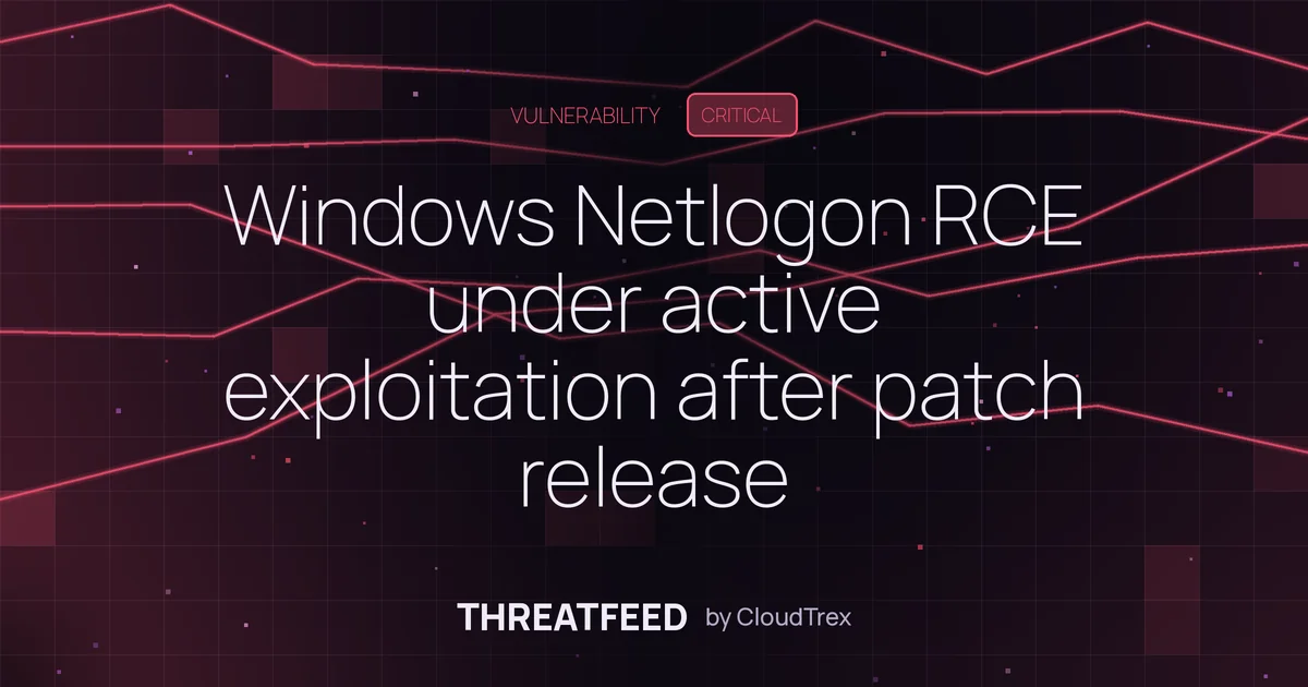 Windows Netlogon RCE under active exploitation after patch release
