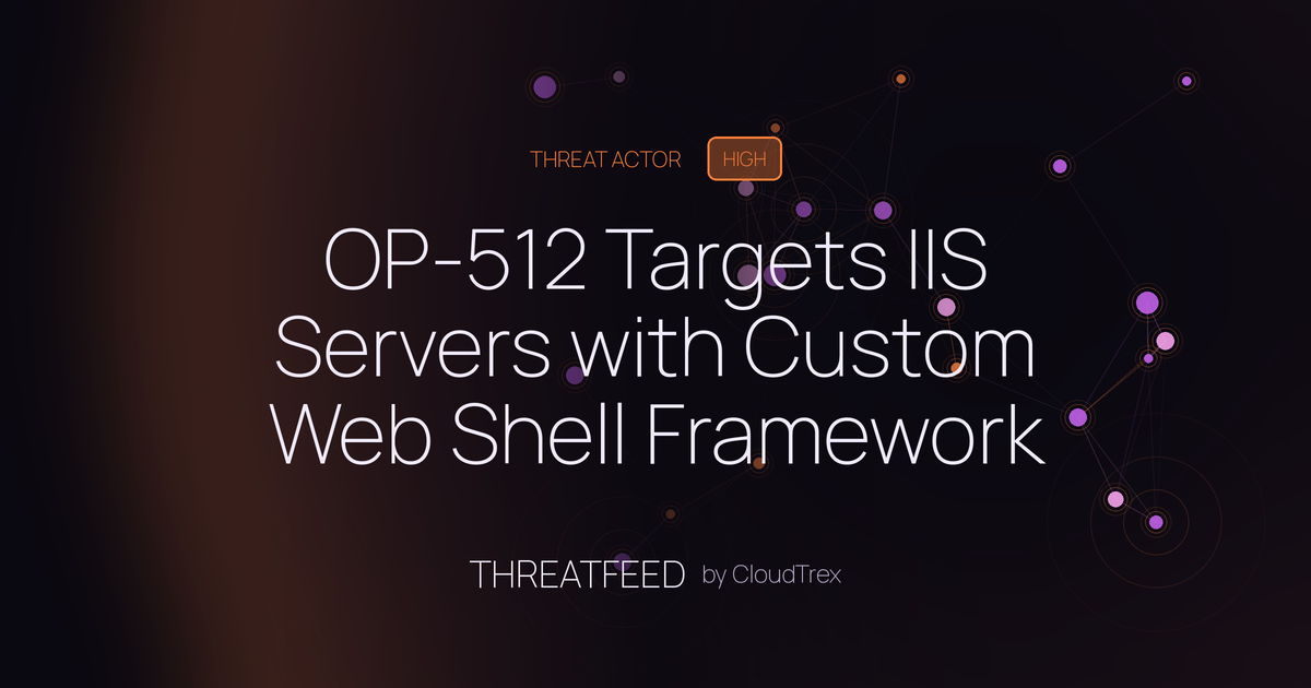 OP-512 Targets IIS Servers with Custom Web Shell Framework