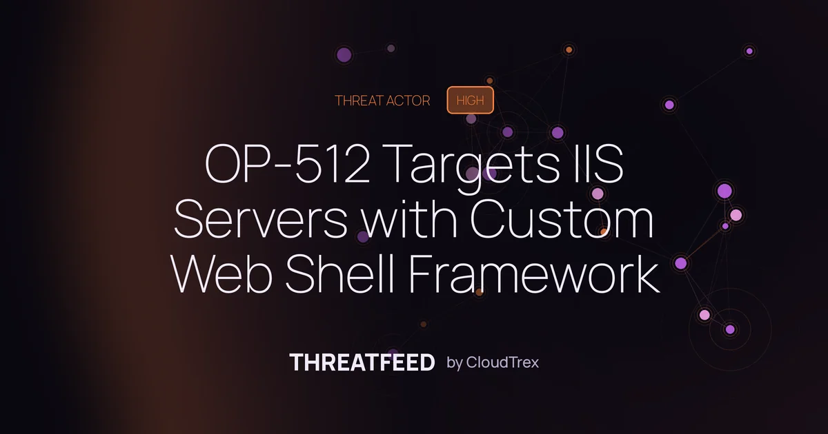 OP-512 Targets IIS Servers with Custom Web Shell Framework