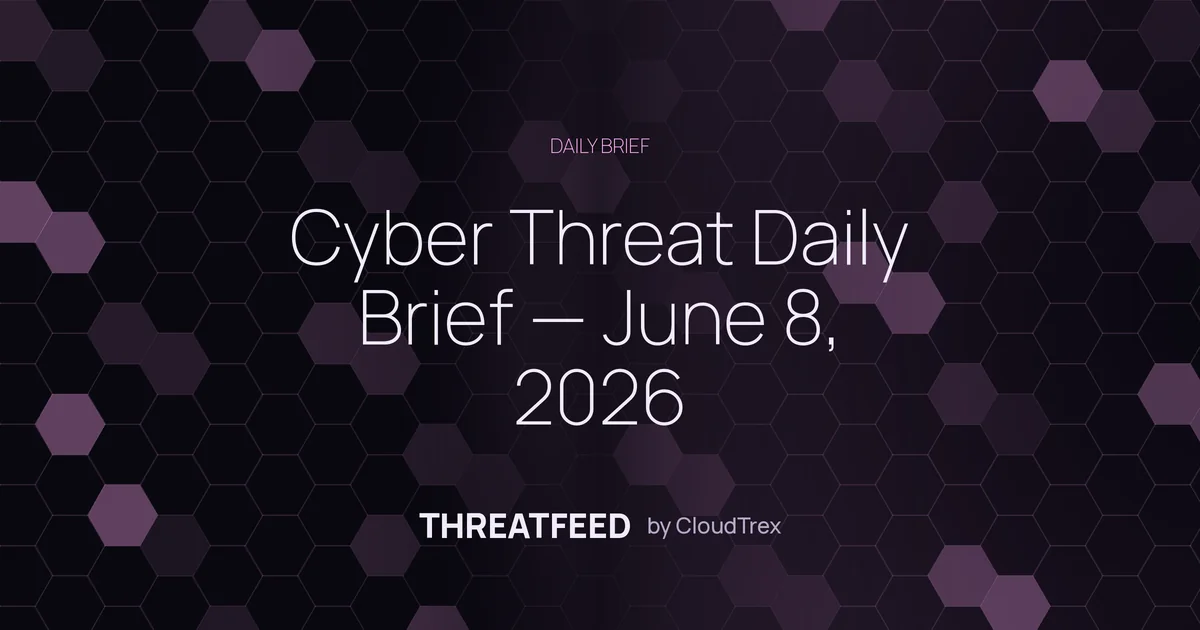 Cyber Threat Daily Brief — June 8, 2026