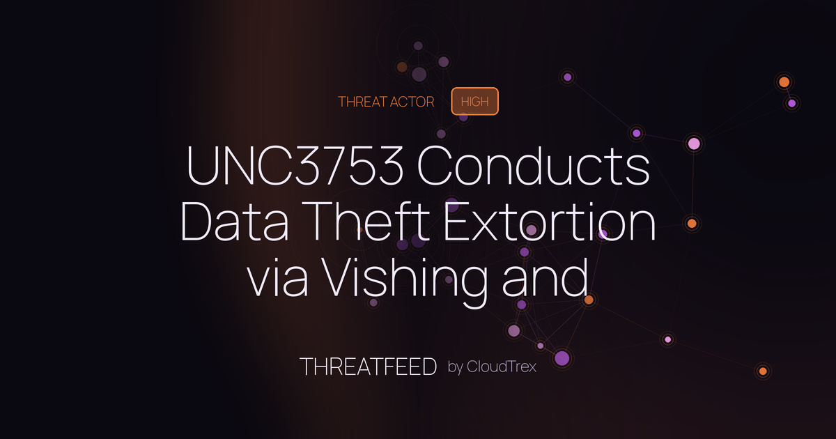 UNC3753 Conducts Data Theft Extortion via Vishing and Physical Intrusion