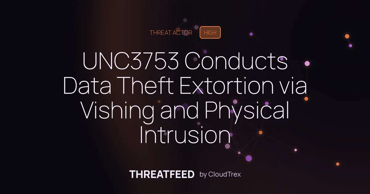 UNC3753 Conducts Data Theft Extortion via Vishing and Physical Intrusion