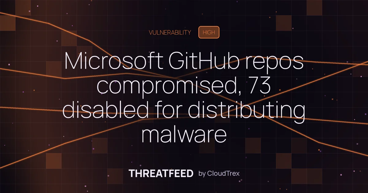 Microsoft GitHub repos compromised, 73 disabled for distributing malware