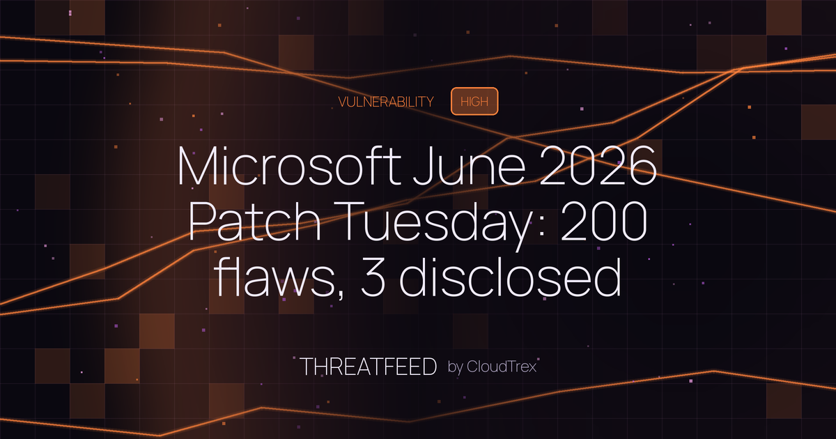 Microsoft June 2026 Patch Tuesday: 200 flaws, 3 disclosed zero-days