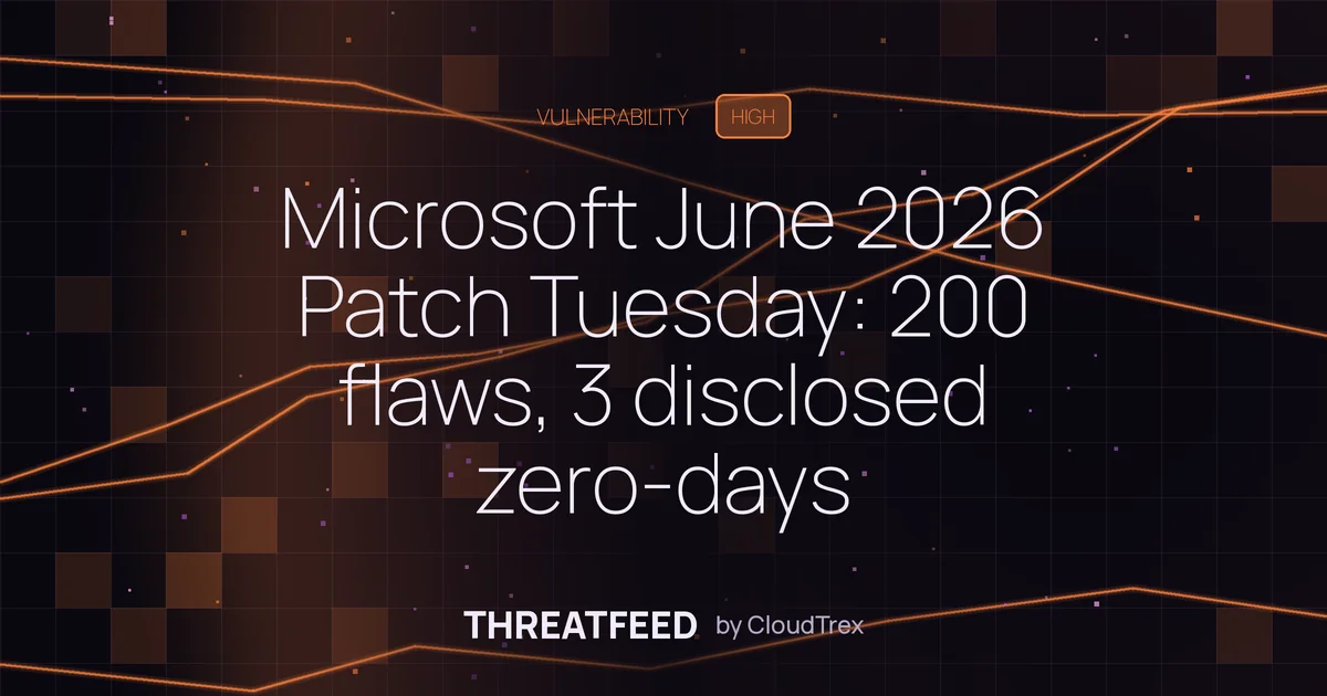 Microsoft June 2026 Patch Tuesday: 200 flaws, 3 disclosed zero-days