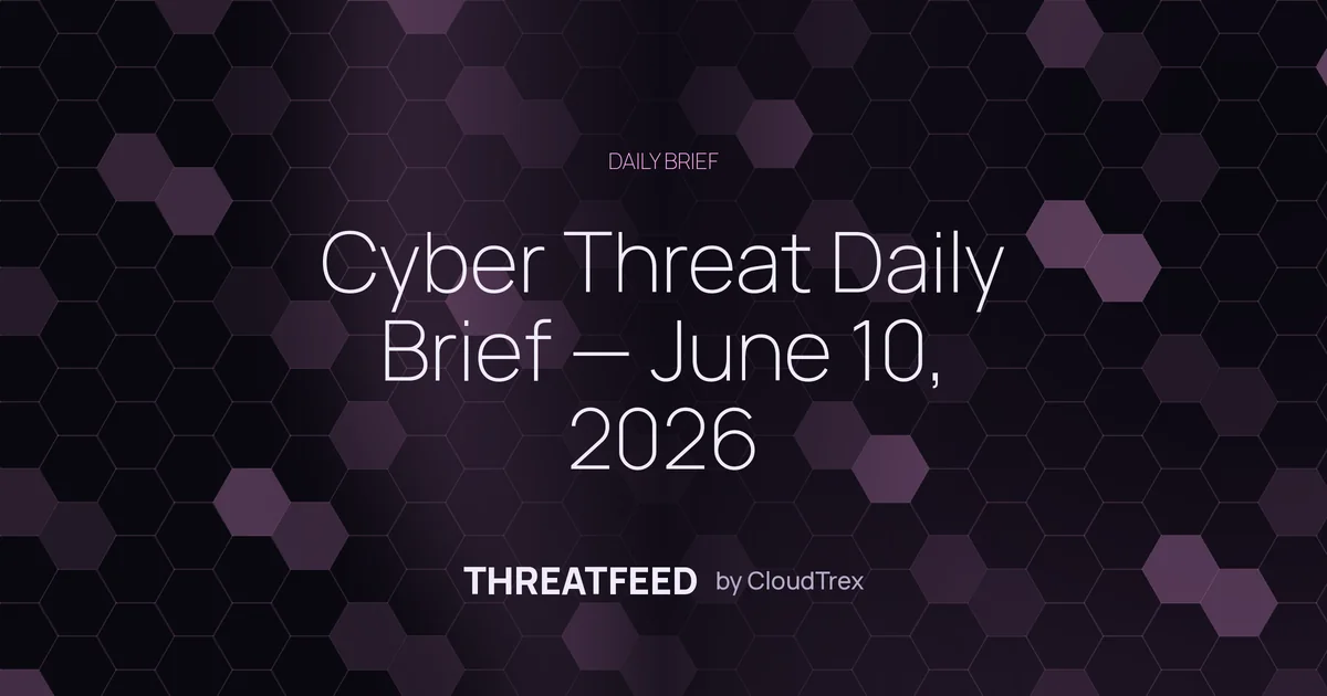 Cyber Threat Daily Brief — June 10, 2026