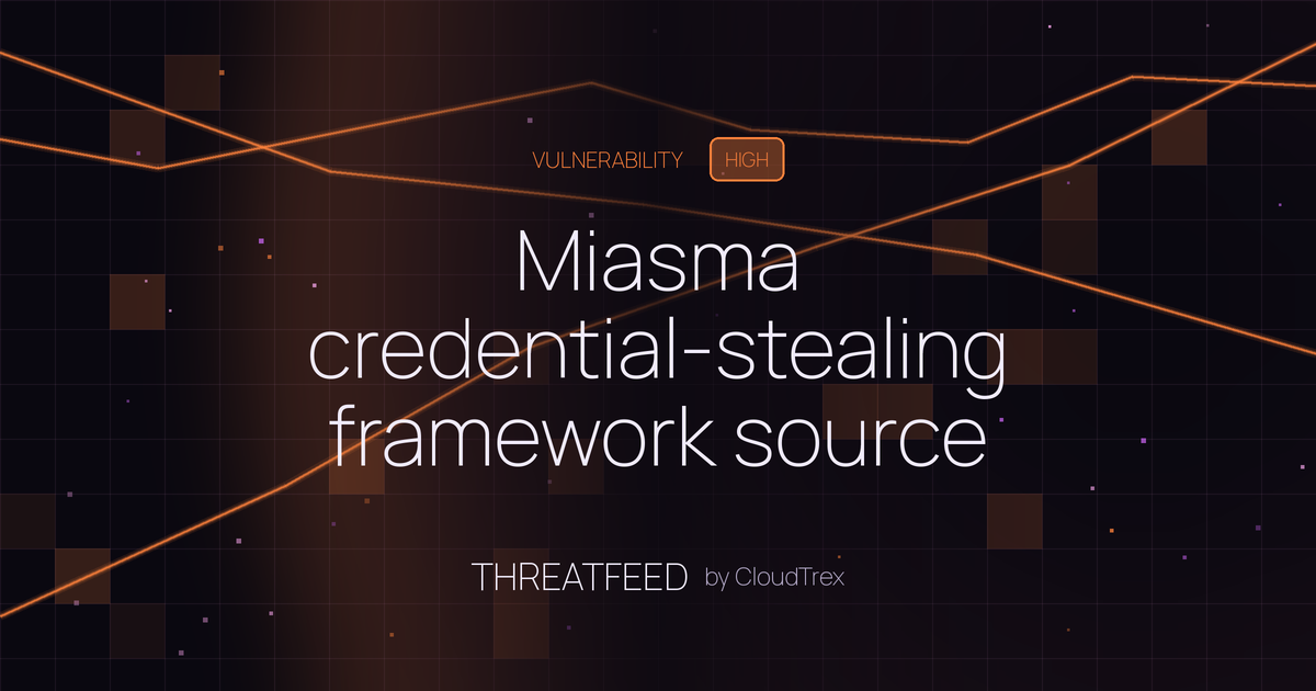 Miasma credential-stealing framework source code leaked on GitHub