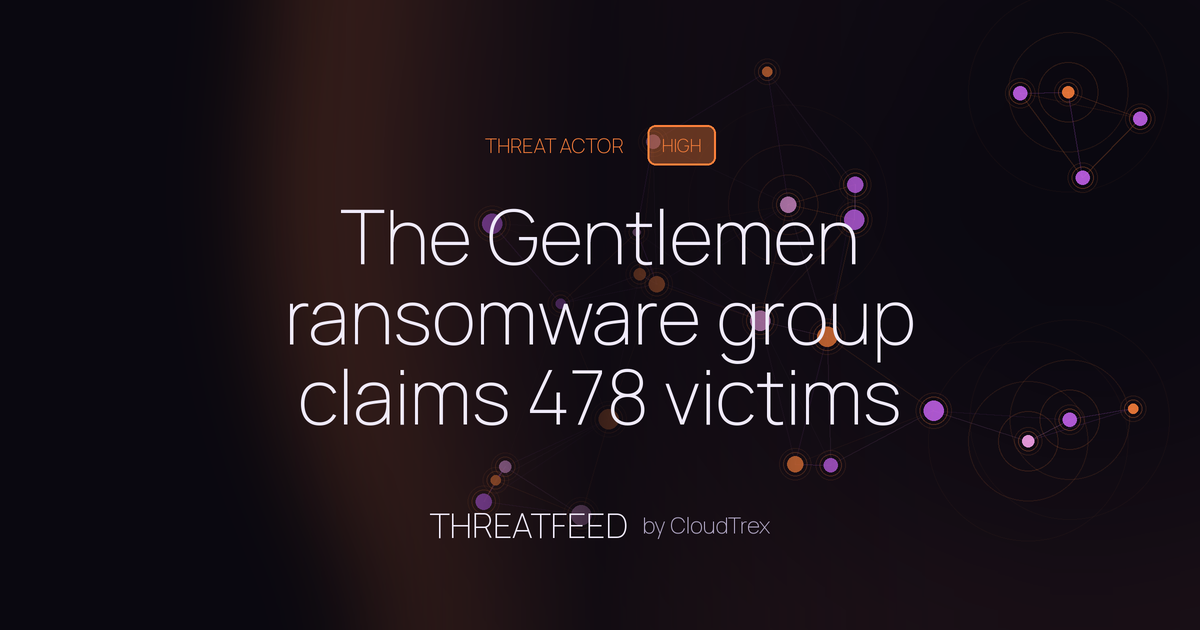 The Gentlemen ransomware group claims 478 victims via multi-RaaS model