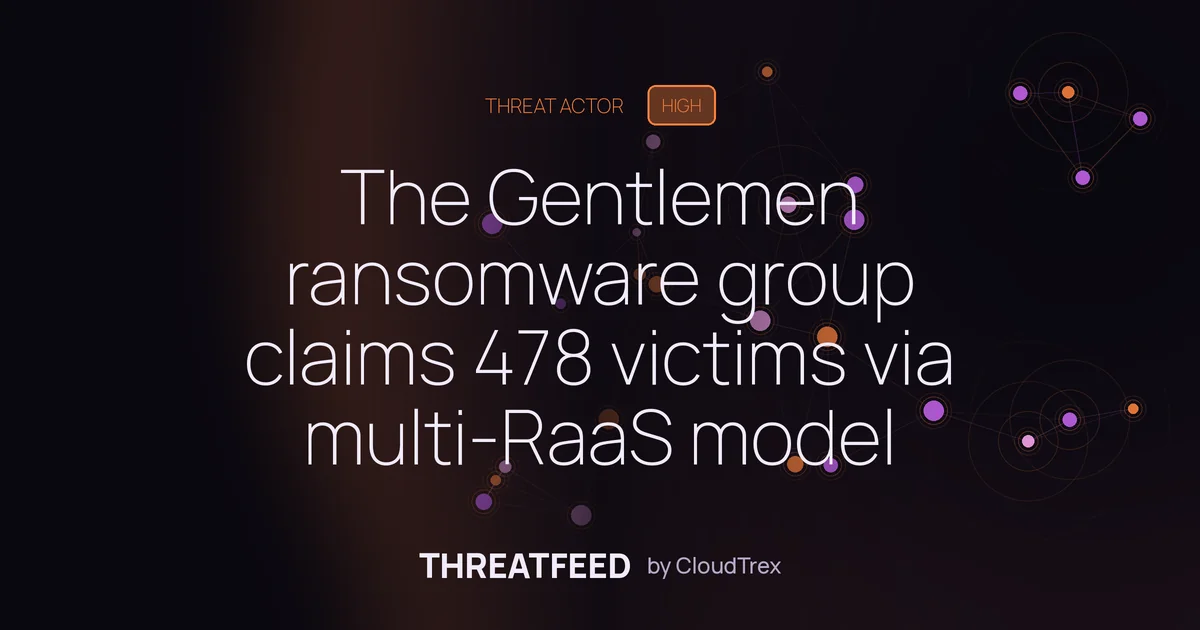 The Gentlemen ransomware group claims 478 victims via multi-RaaS model