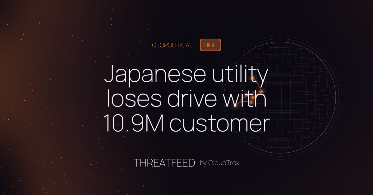 Japanese utility loses drive with 10.9M customer records