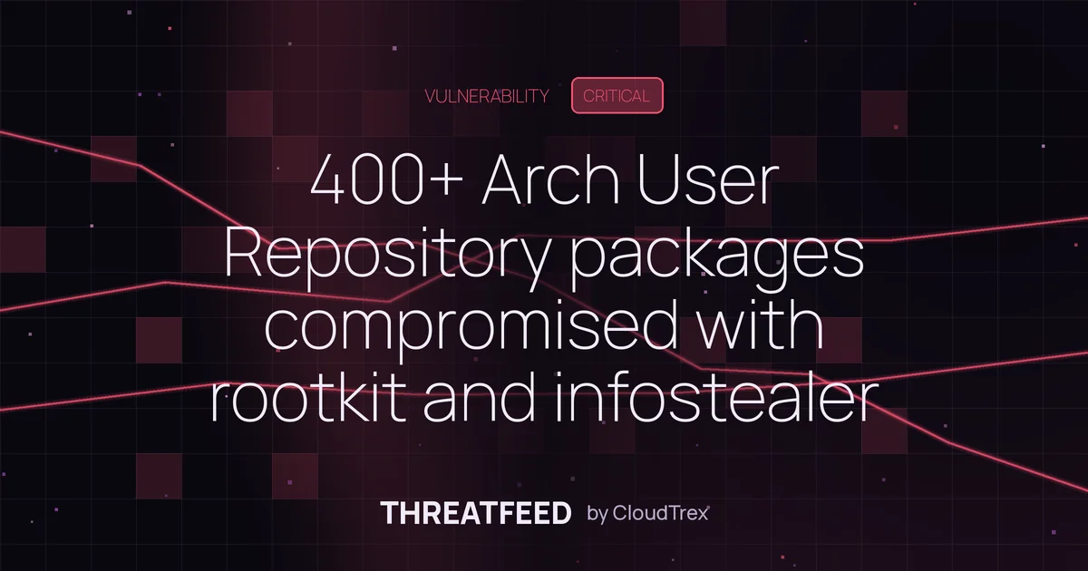 400+ Arch User Repository packages compromised with rootkit and infostealer