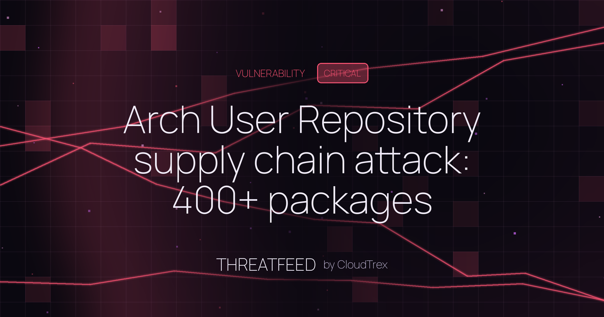 Arch User Repository supply chain attack: 400+ packages backdoored