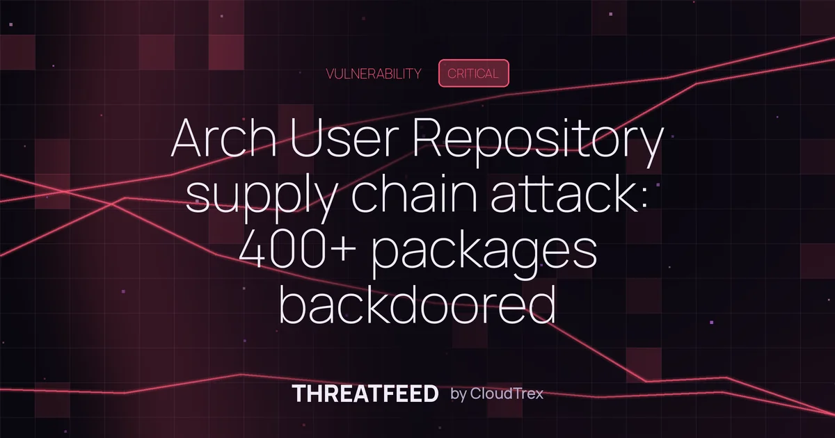 Arch User Repository supply chain attack: 400+ packages backdoored