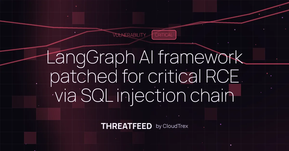 LangGraph AI framework patched for critical RCE via SQL injection chain