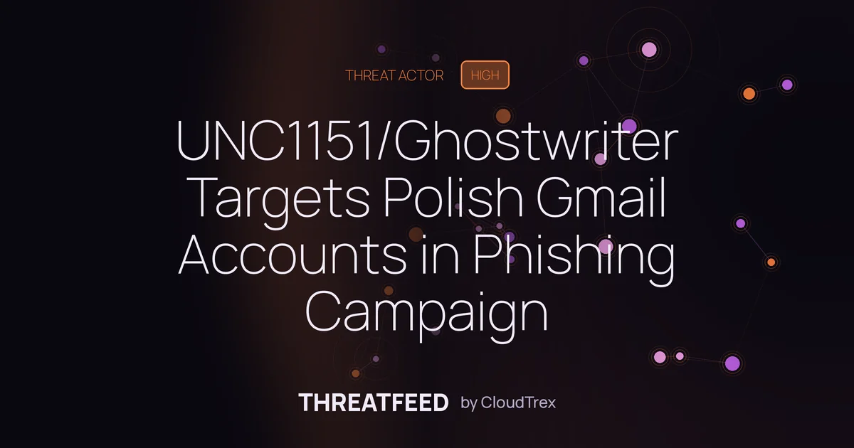 UNC1151/Ghostwriter Targets Polish Gmail Accounts in Phishing Campaign