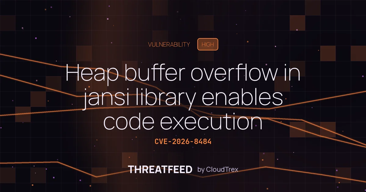 Heap buffer overflow in jansi library enables code execution
