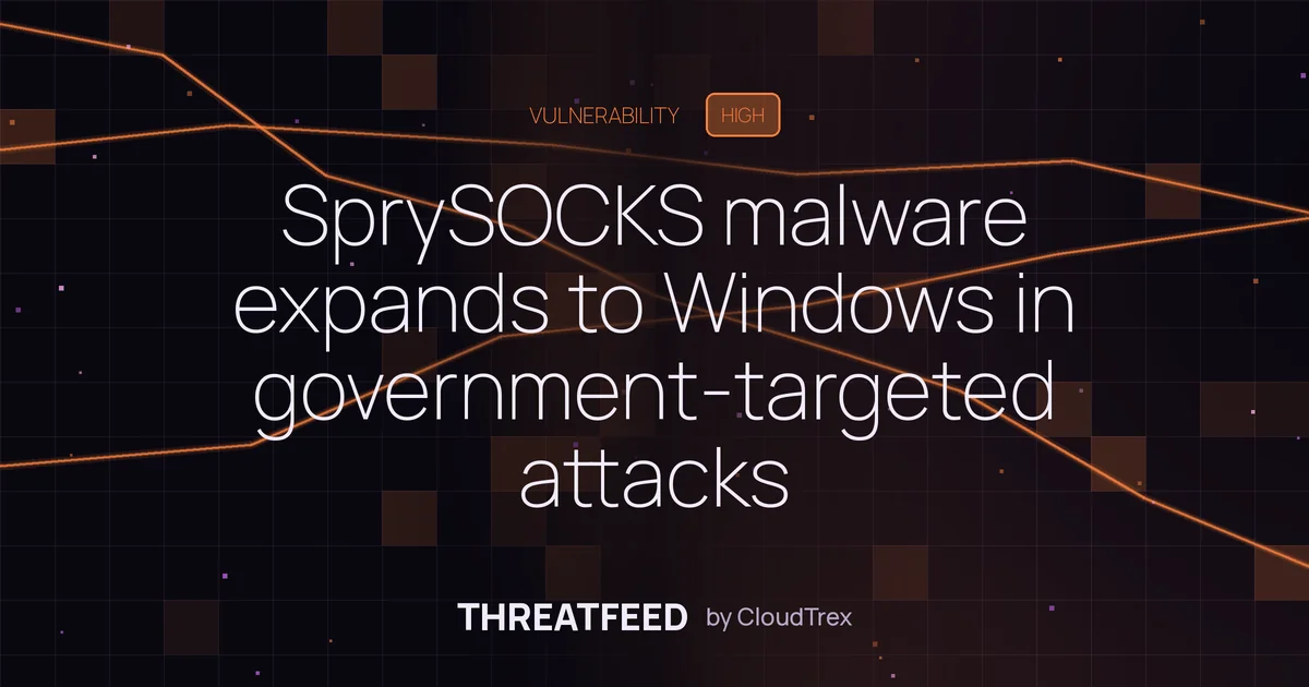 SprySOCKS malware expands to Windows in government-targeted attacks