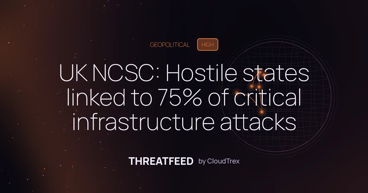 UK NCSC: Hostile states linked to 75% of critical infrastructure attacks
