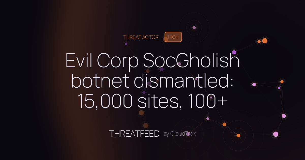 Evil Corp SocGholish botnet dismantled: 15,000 sites, 100+ servers