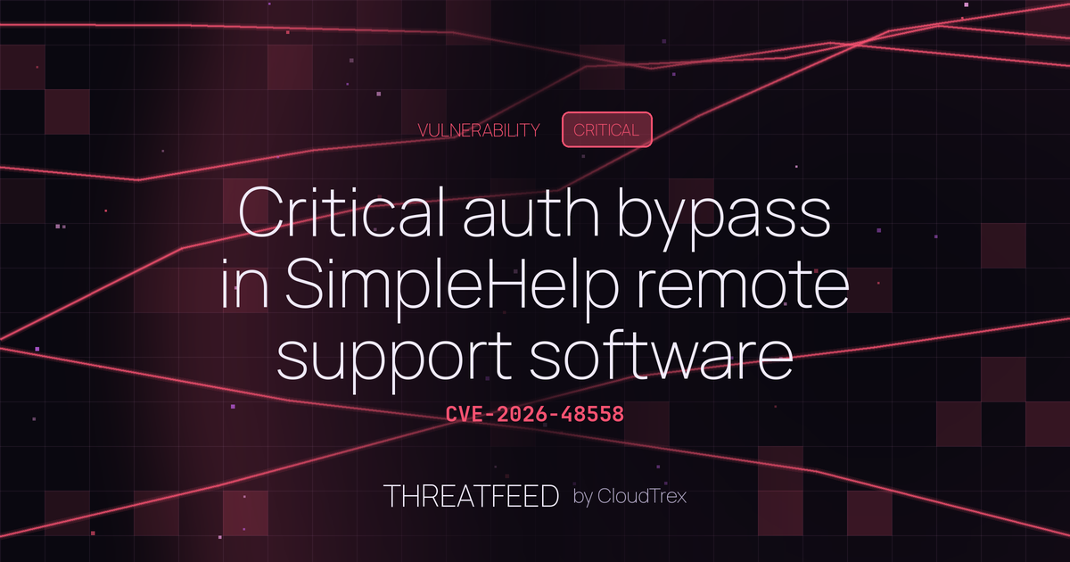 Critical auth bypass in SimpleHelp remote support software (CVE-2026-48558)