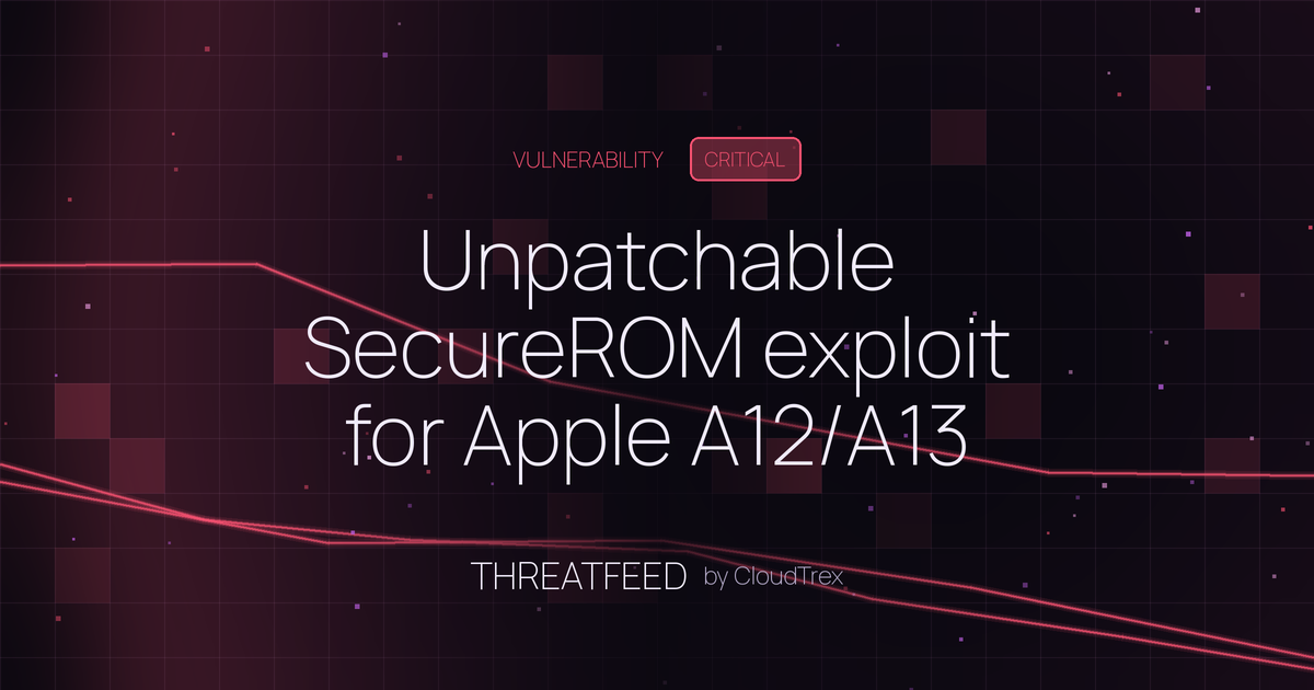 Unpatchable SecureROM exploit for Apple A12/A13 chips published