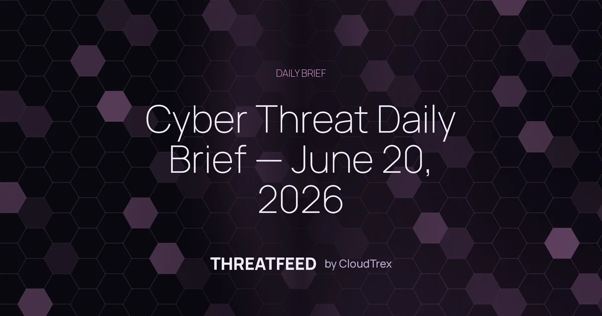Cyber Threat Daily Brief — June 20, 2026