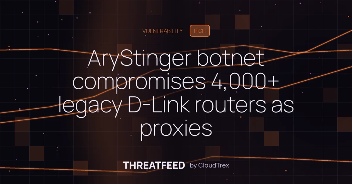 AryStinger botnet compromises 4,000+ legacy D-Link routers as proxies
