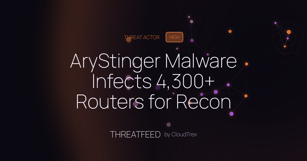AryStinger Malware Infects 4,300+ Routers for Recon Operations