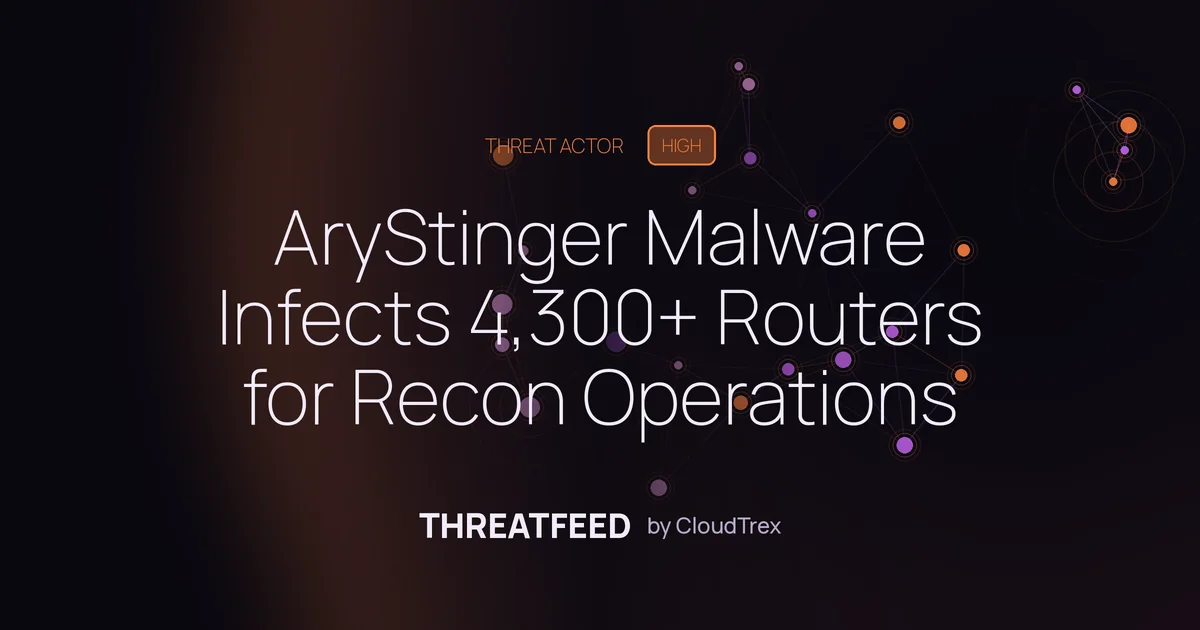 AryStinger Malware Infects 4,300+ Routers for Recon Operations